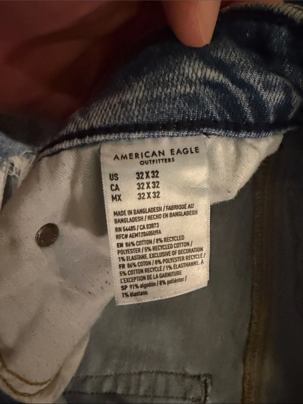 American Eagle Outfitters Men's Skinny Distressed Light Blue Jeans